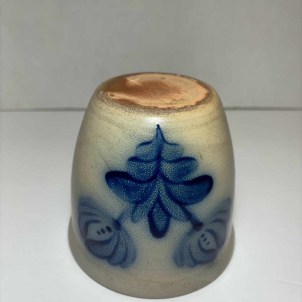 Beaumont Brothers Pottery BBP 1991 Signed Salt Glaze Blue Cream - Picture 6 of 9